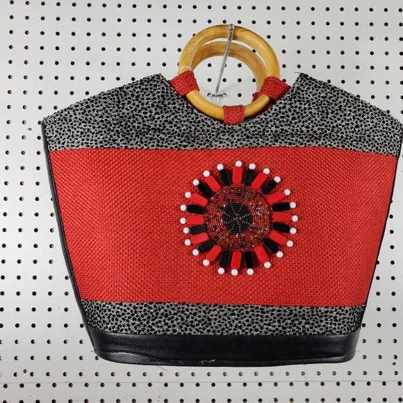 Handmade Handbags - African Handmade Jute Handbag, Maasai Beads